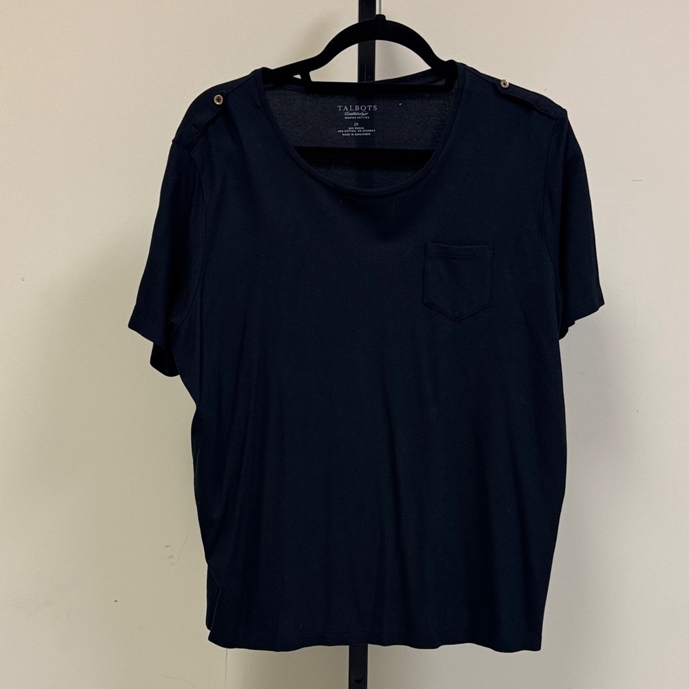 Talbots Black Short Sleeve Tee